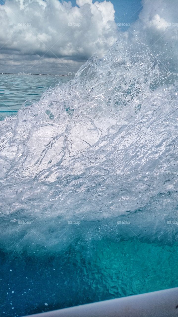 Wake from a boat in the Caribbean Sea