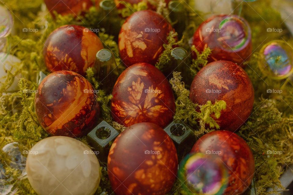 naturally dyed easter eggs