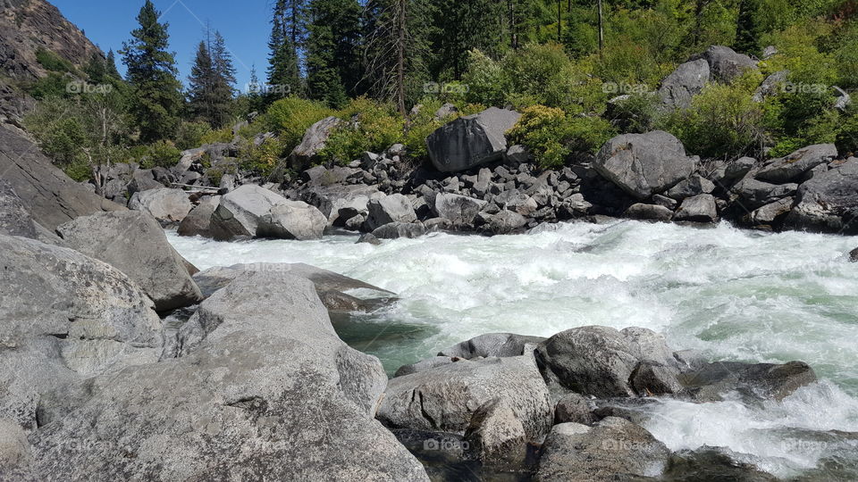 Rapids and rocks