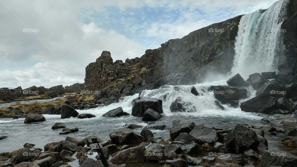 Cascading Waterfalls along Iceland