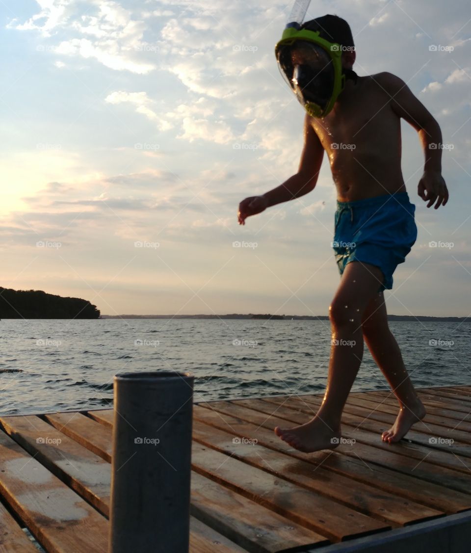 holifay Urlaub Wasser baden swimming sun travel summer see sea steg Sonnenuntergang