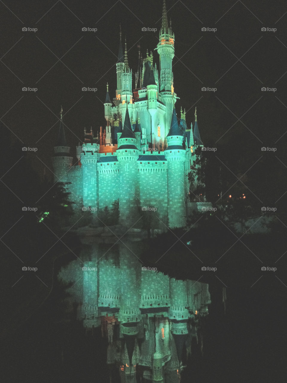 Disney World's Cinderella's castle at night