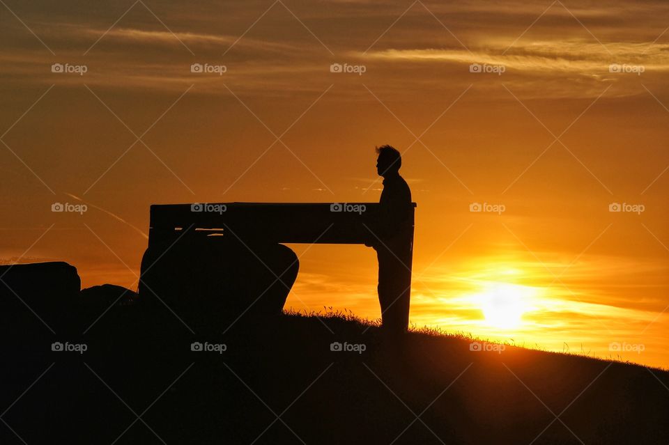 Silhouette in sunset