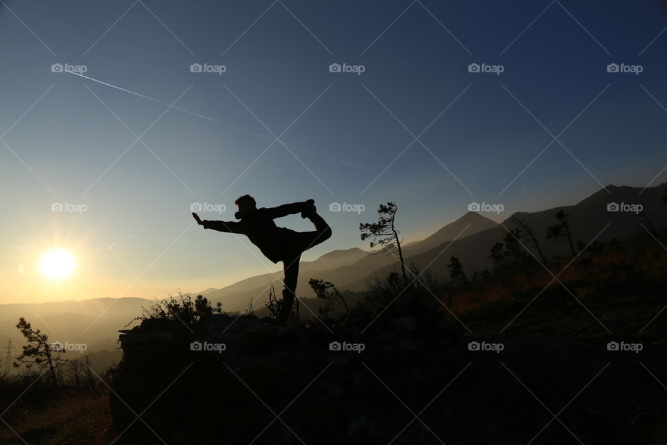 yoga on the sunset