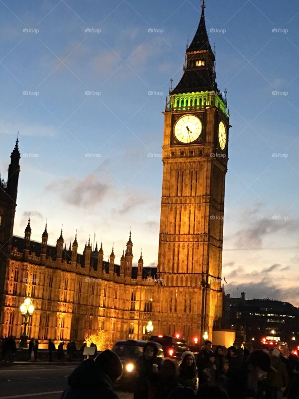 London Parliament and Big Ben Illuminated.