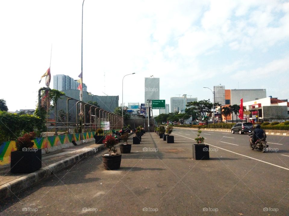 Depok Indonesia 12 august 2021 , Usually I see in this place a lot of people who drive stop to rest, but it's different during this pandemic