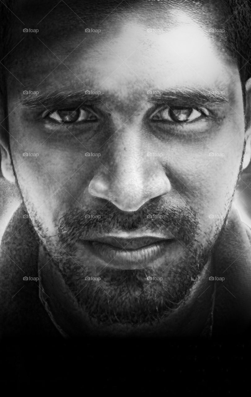 Portrait of serious man