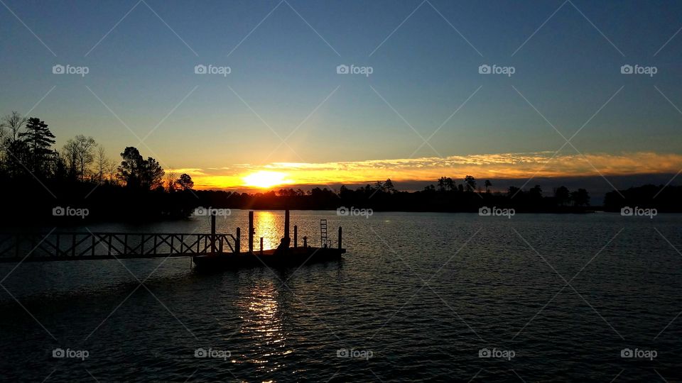 sunrise on the lake.