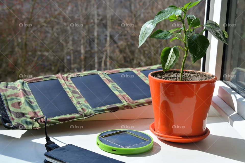 smartphone and solar panels battery favourite