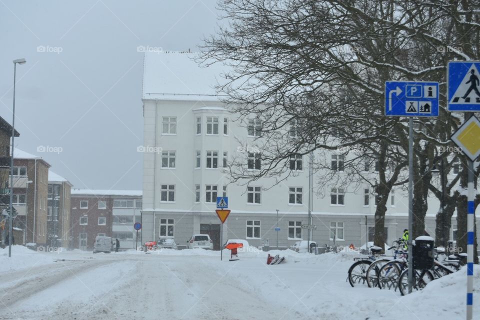 Winter, Snow, Outdoors, House, Street