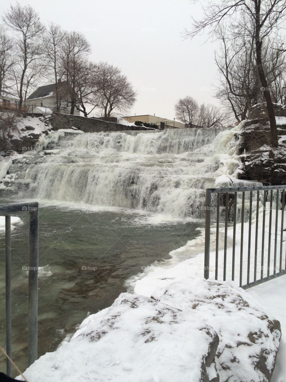 Glen park winter waterfall scene