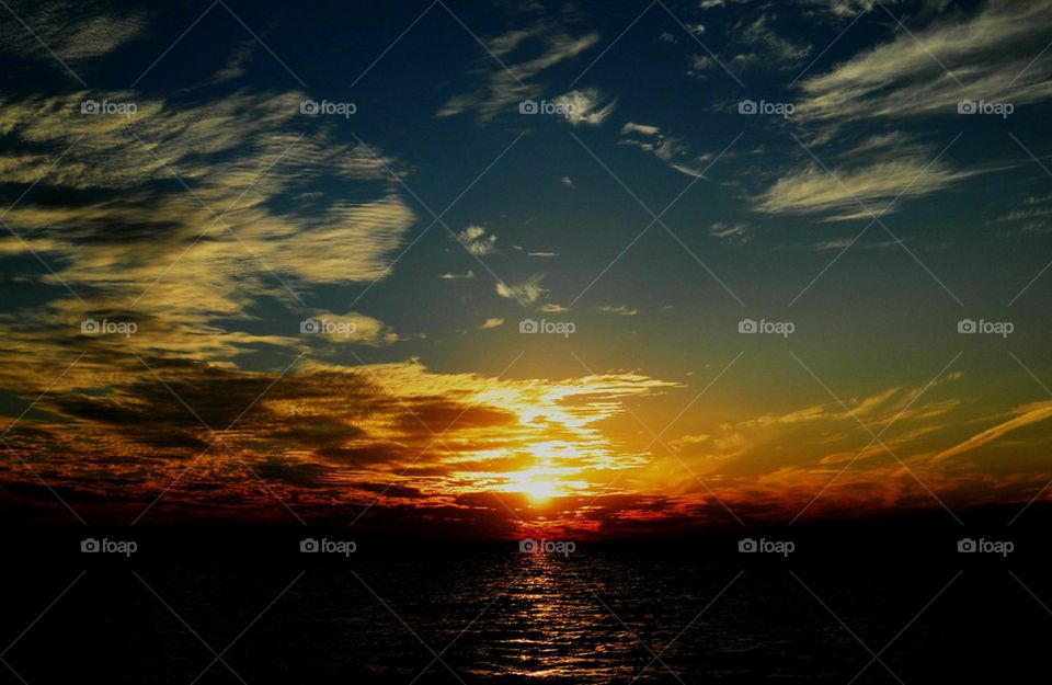 Sunset over the sea