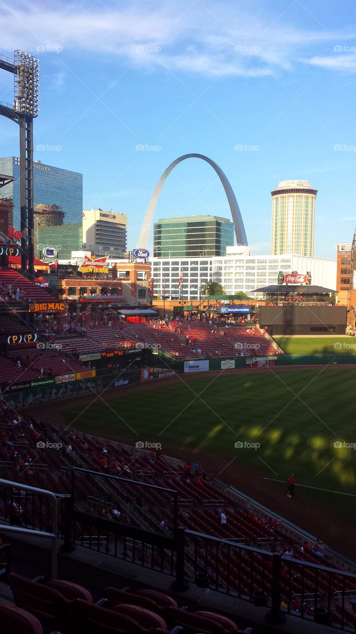 arch. our view during a Cardinal game
