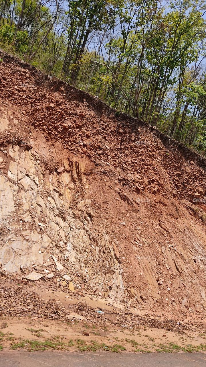 The beautiful hill was cut down.