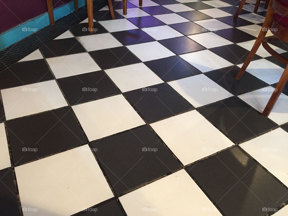 Checker board floor