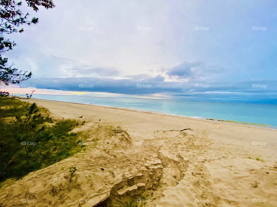 Lake Superior Sandy beach in Upper Peninsula Michigan 