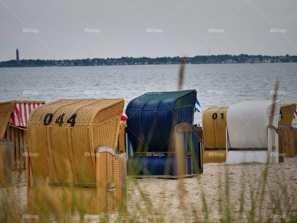 beach chairs by the sea