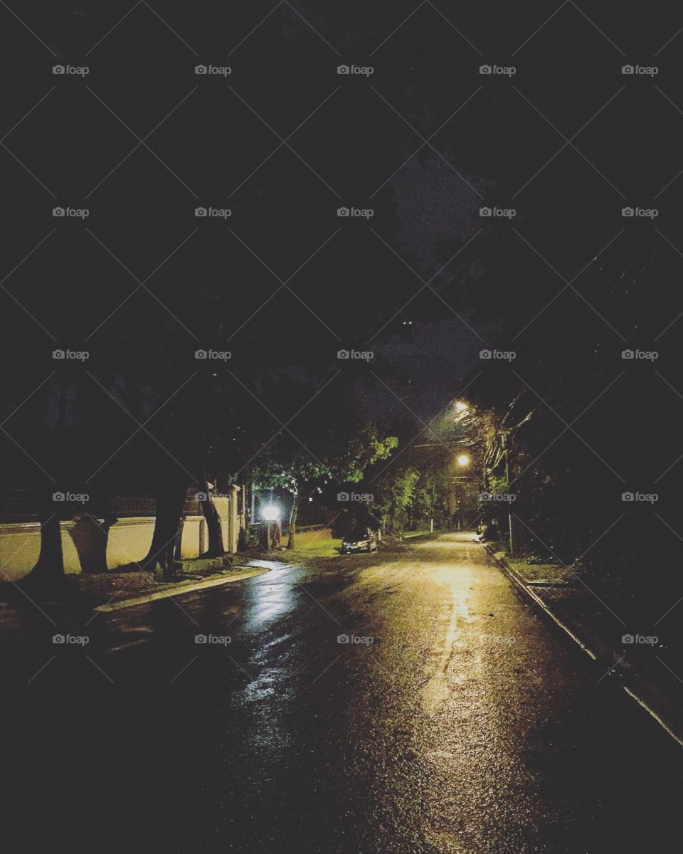 Road, No Person, Dark, Street, Rain