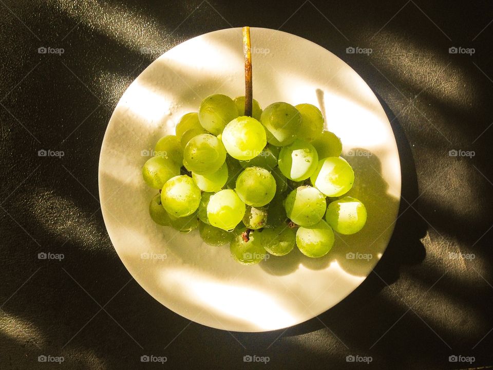 Natural breakfast of grapes