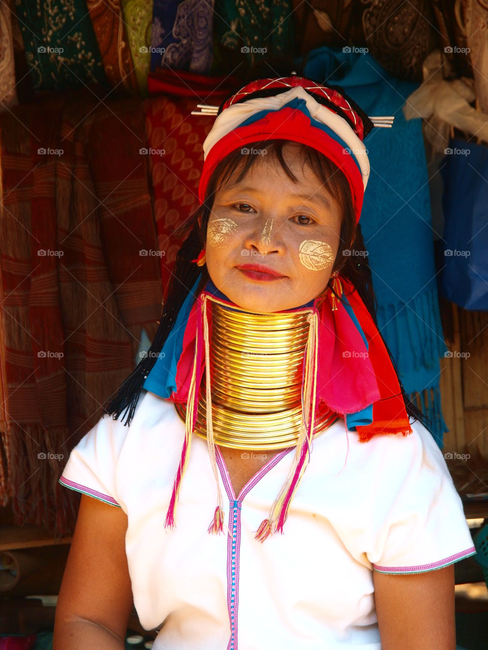 The woman from the Karen tribe in North Thailand