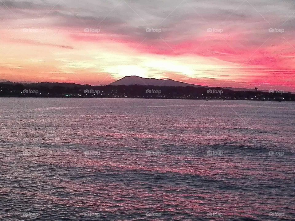 Sunset, ocean