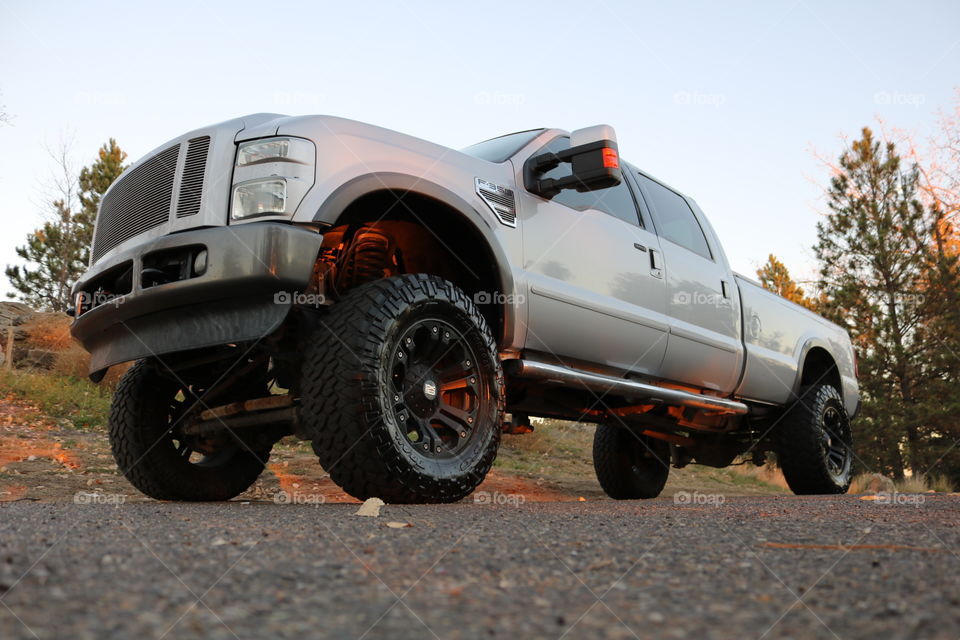 Jacked up truck