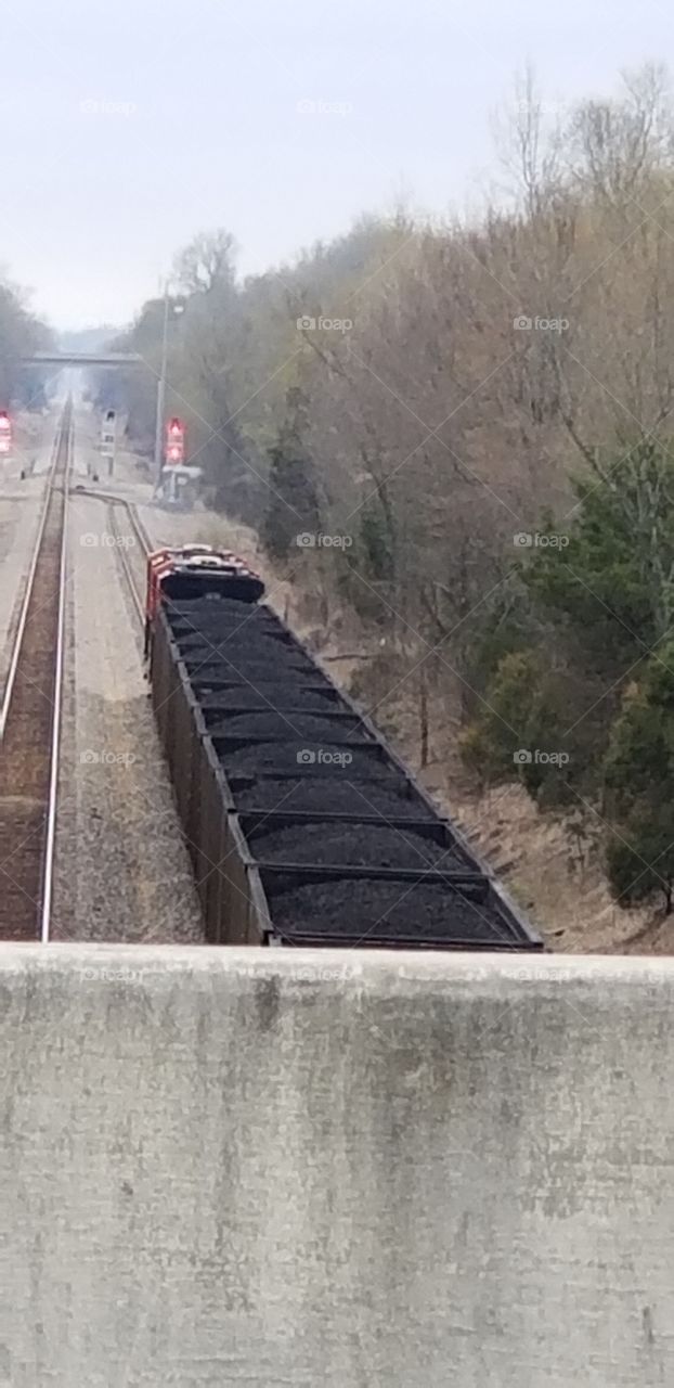 Engine pushing coal
