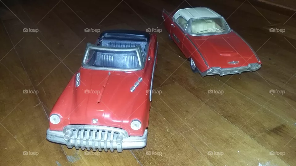 Two old-fashioned cars