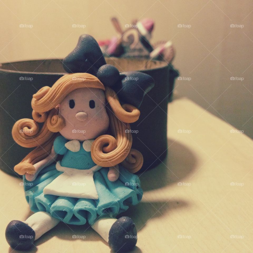 Close-up of clay doll