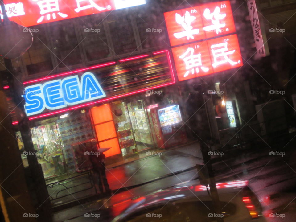 Sega Arcade, Tokyo, Japan. Illuminated Sign Logo