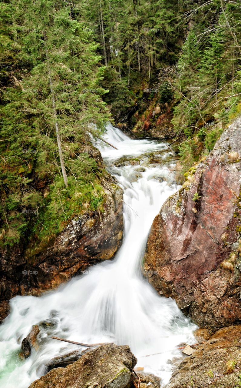 waterfall in mountains