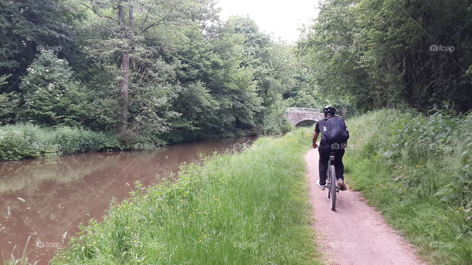 cycling by a river