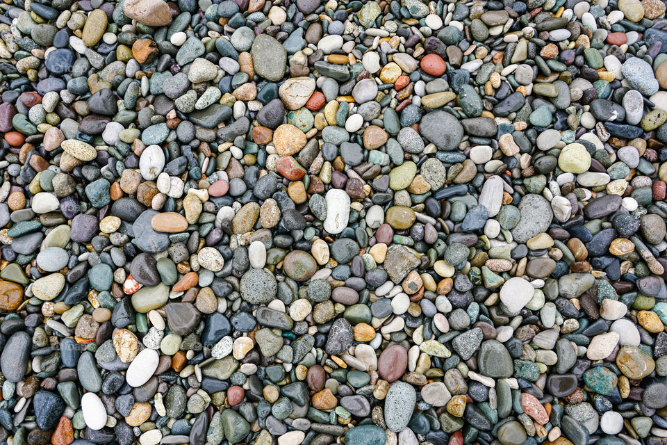 a lot of wet coloured pebbles on a seashore for a background of natural material