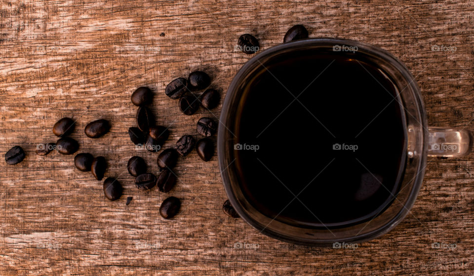 Spilled beans and Americano