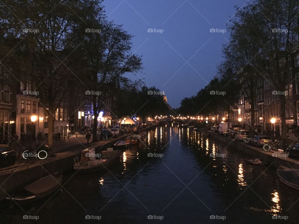 Light night in Amsterda