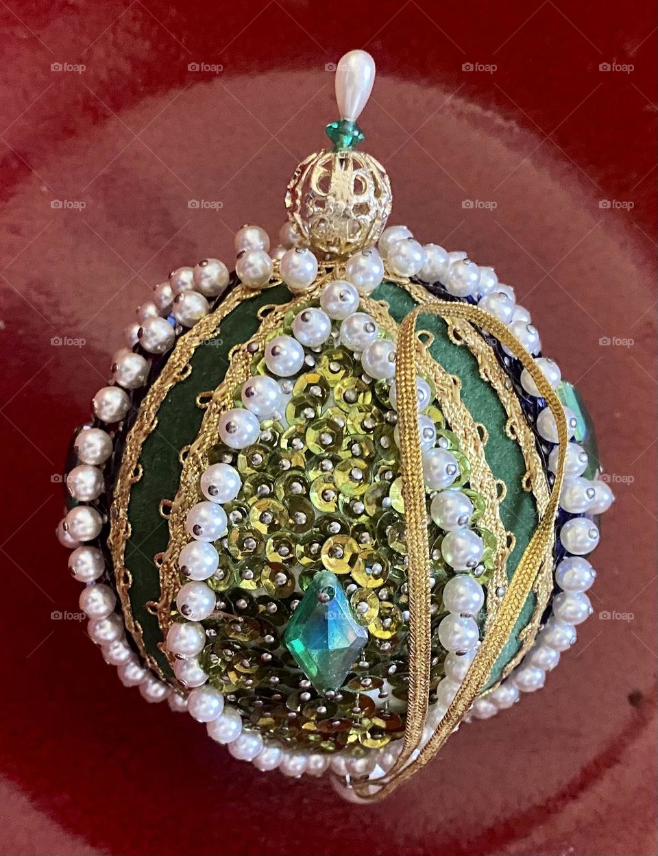 Handmade Christmas ball. 