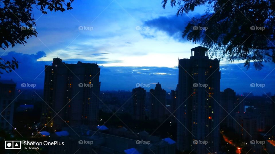 evening hirandani view