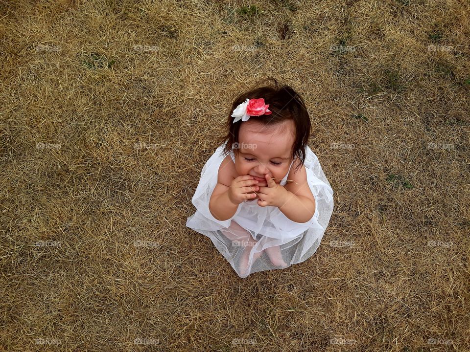 Cute baby in the grass