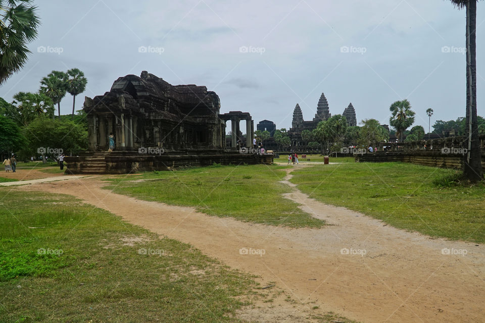 Inside the Angkor Wat Archaelogical Site Siem Reap Cambodia