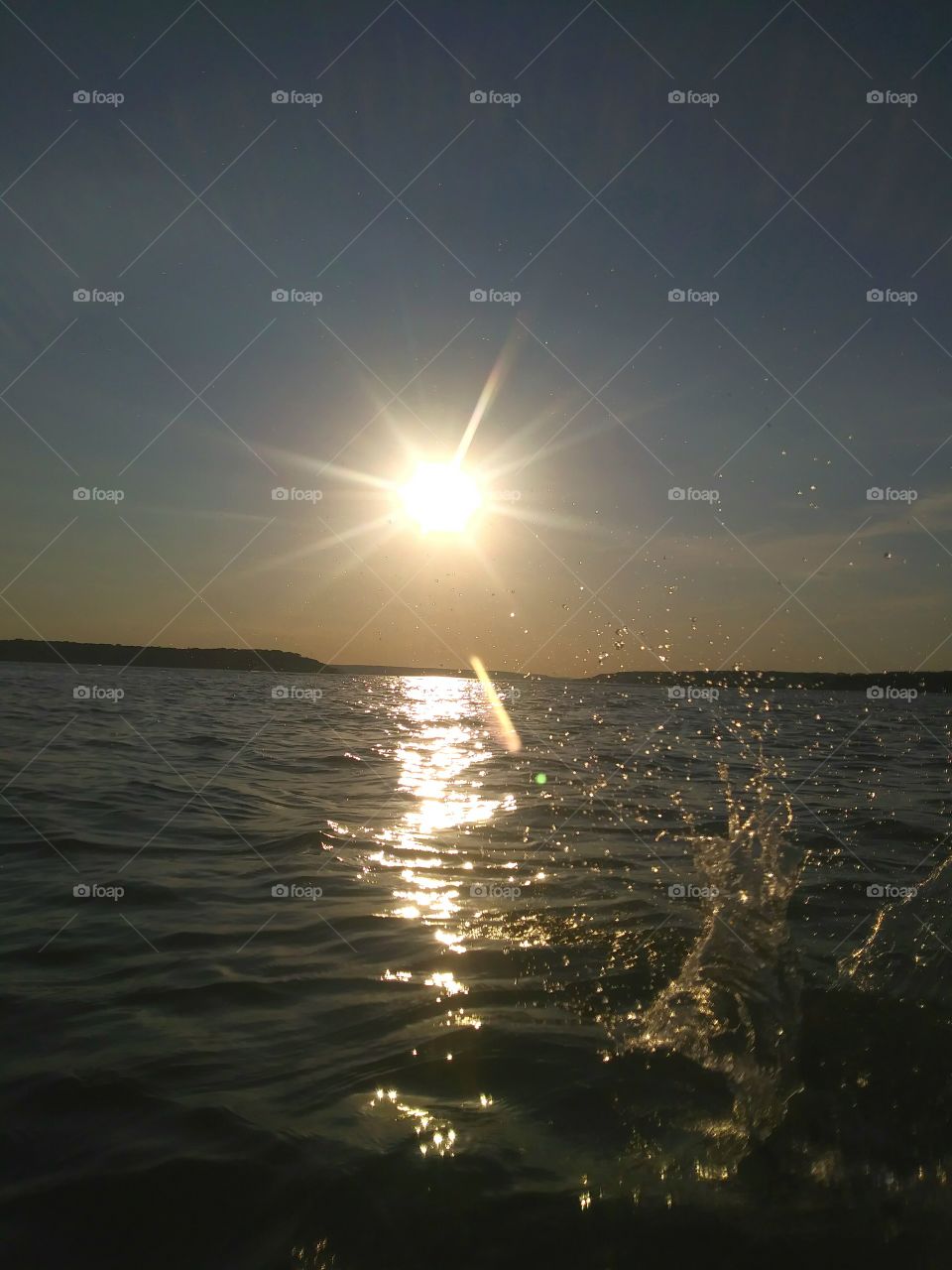 sun over the water