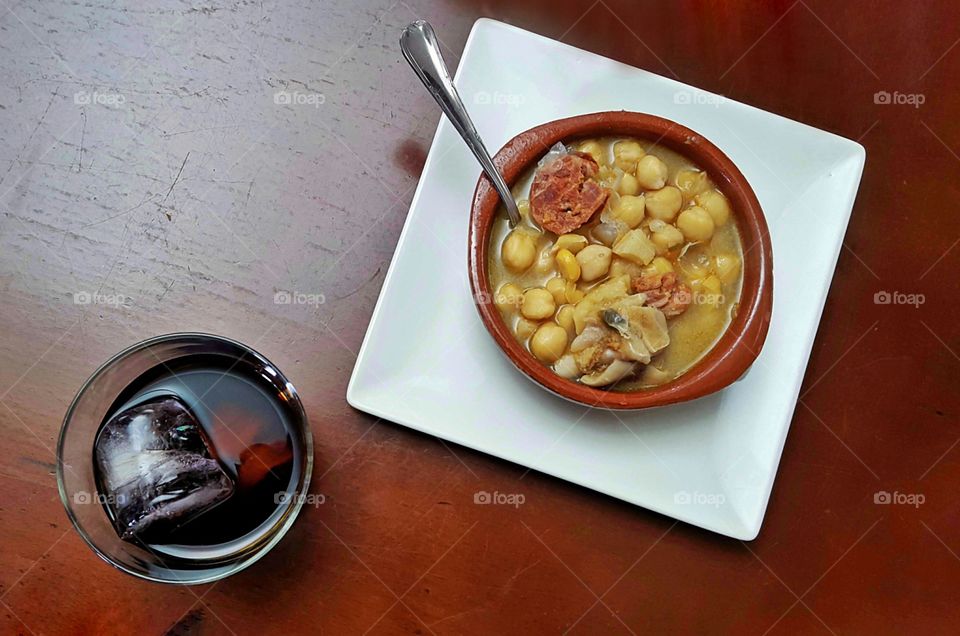 High angle view of food