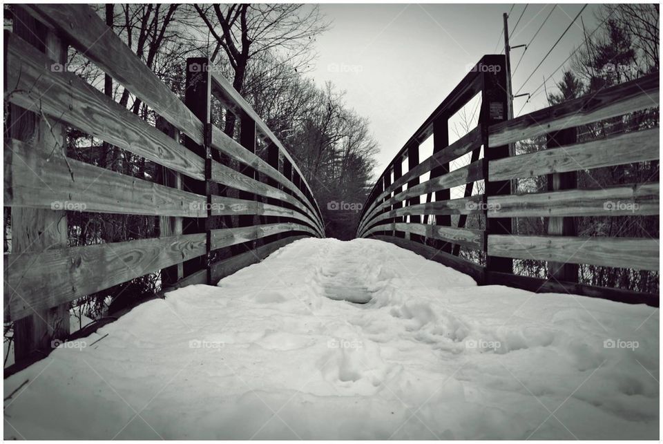 Trestle walkway in New England