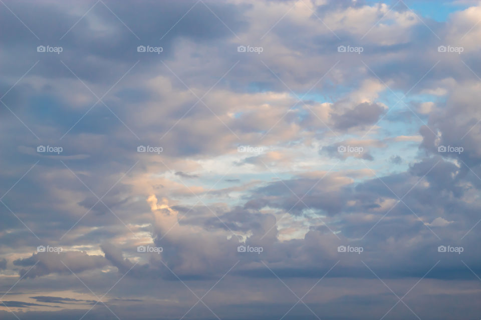 The beauty of the evening sky with clouds