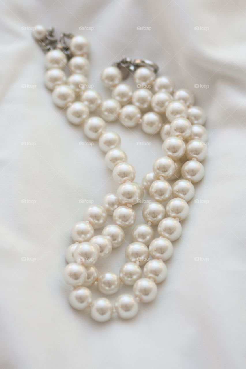Pearls on white