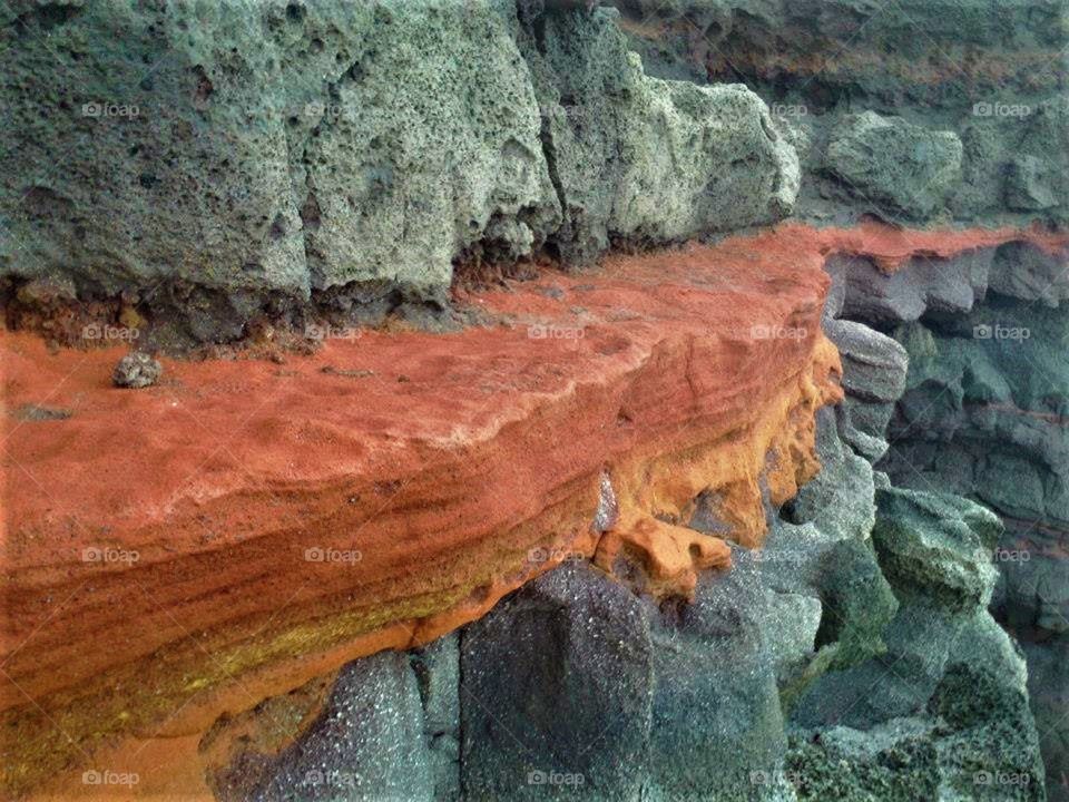 Lava stripe on rock