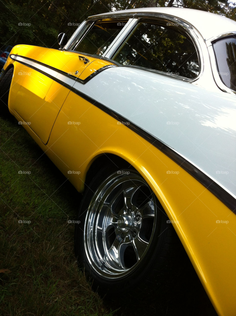 yellow car vintage classic by axiology