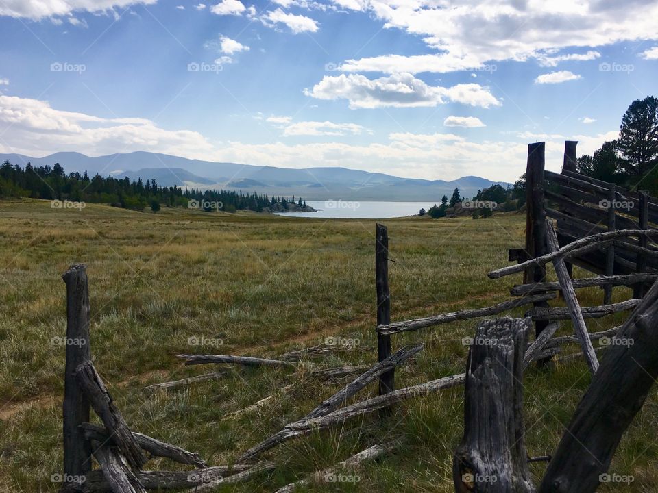 A view from an old and out of use cattle pen in lake George Colorado 