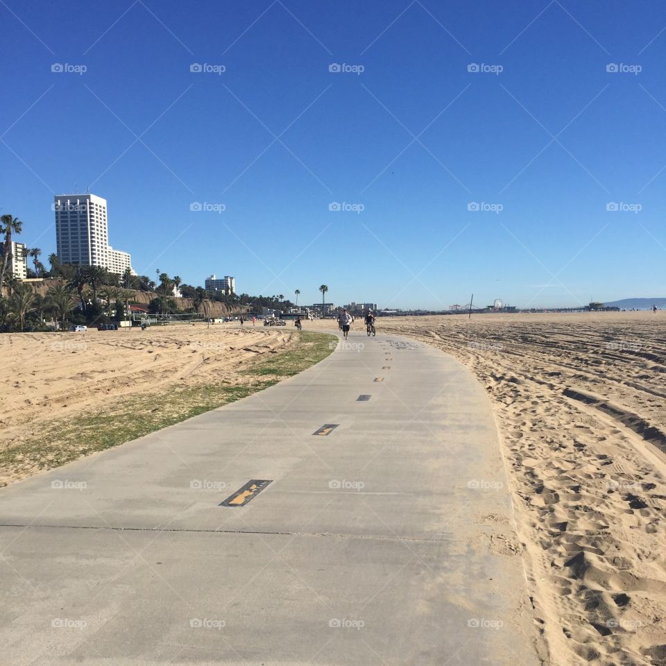 Road to Venice Beach. Taken while walking along the footpath from Santa Monica to Venice Beach, CA. 