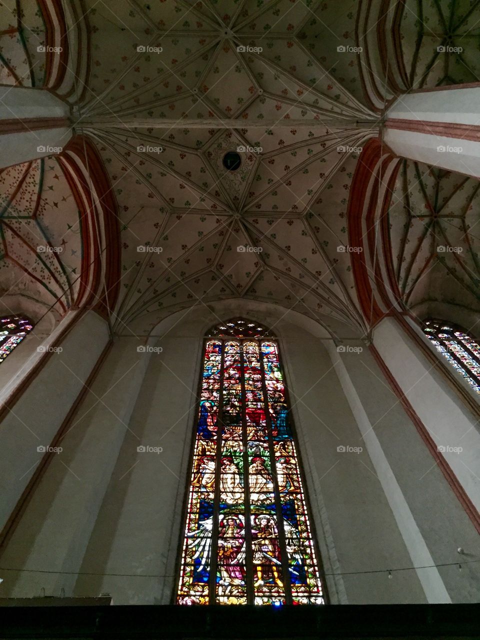 Stained glass windows in Roman Catholic Church in Poland