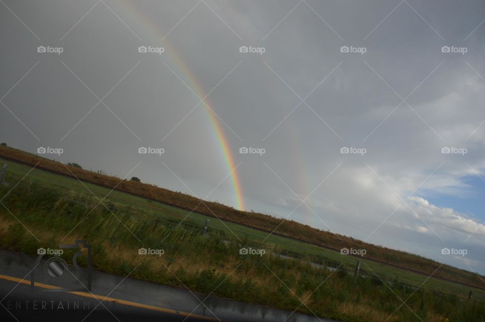 Landscape, Rainbow, Storm, Weather, Rain